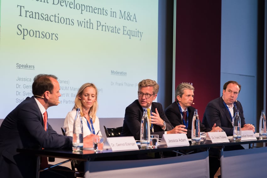 Dr Gernot Eisinger (Afinum), Jessica Adam (Macfarlanes), Stefan Maser (Equistone Partners) and Dr Sven Harmsen (Baird) discussed the topic as panel members. The M&A panel was led by Dr Frank Thiäner (P + P).